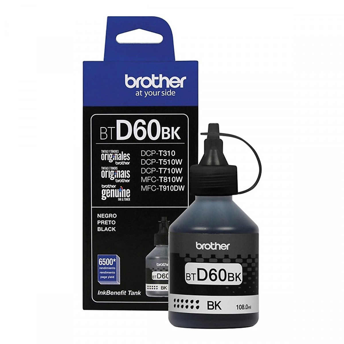 Mực In Brother BTD60BK màu đen dùng cho Brother DCP-T310, DCP-T510W, DCP-T710, MFC-T810W, MFC-T910DW - Hàng Chính Hãng