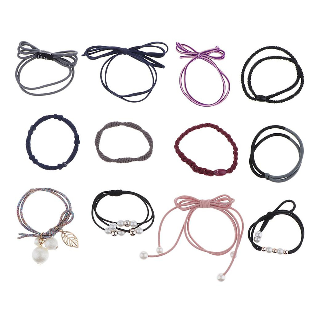 Mua 12x Women Hair Tie Stretch Hair Band Mixed Color Hair Rope Hair Styling tại Magideal Mua 12x Women Hair Tie Stretch Hair Band Mixed Color Hair Rope Hair Styling tại Magideal