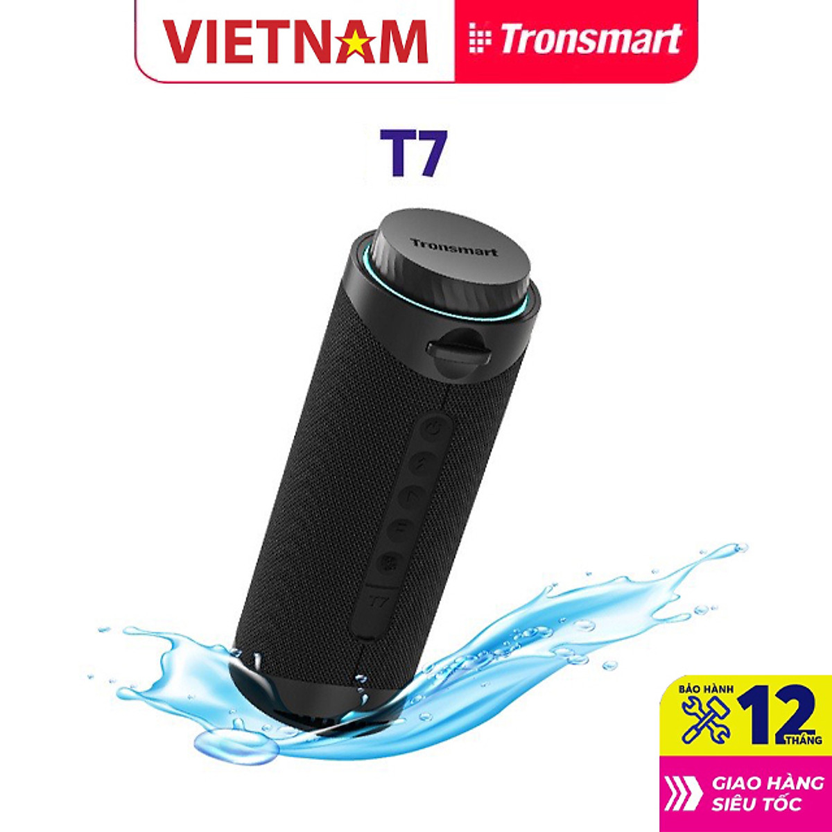 Loa Bluetooth Tronsmart T7 Công suất 30W Chống nước IPX7 Âm thanh siêu trâm 12h Playtime - Hàng chính hãng
