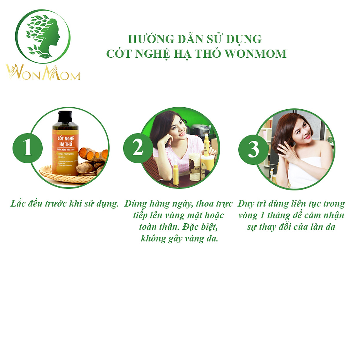Bộ dưỡng trắng hồng da mặt và sáng da body Wonmom ( 1 kem nghệ tươi + 1 cốt n.ghệ hạ thổ)