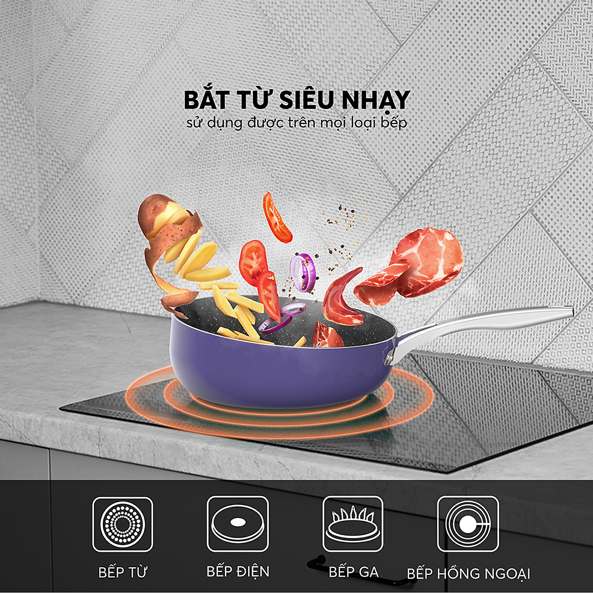 Chảo chống dính Full induction Elmich Hera