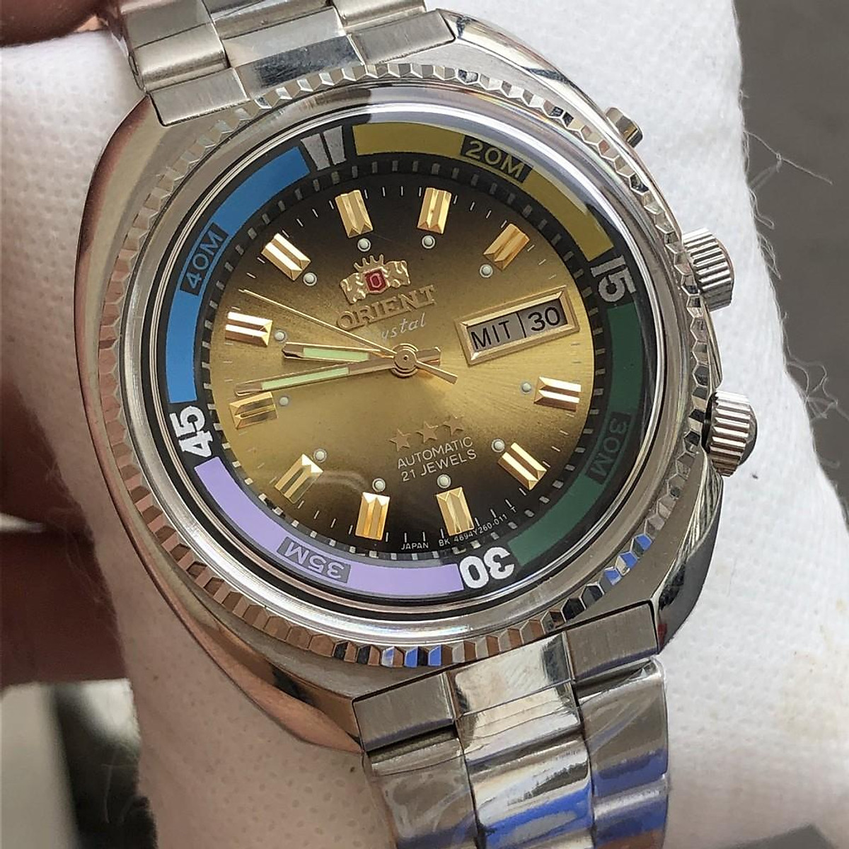 Đồng Nam Thủy Quân Lục Chiến Máy Nhật Nguyên Bản Mặt Vàng | T2 T Watch 95 | Tiki