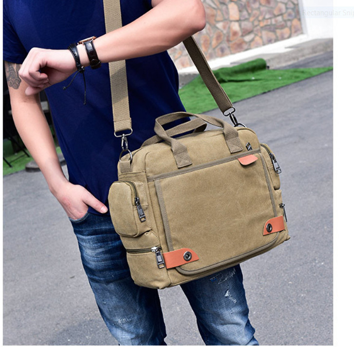Túi xách túi đeo chéo nam vải canvas cao cấp phong cách mới