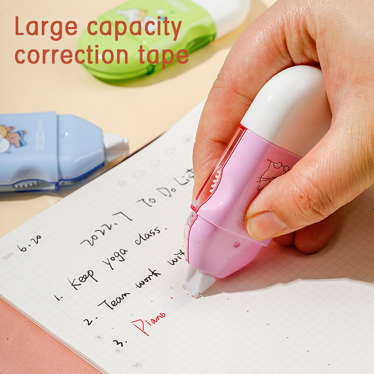 Băng xóa kéo băng xóa cute hình thú cưng ngộ nghĩnh Deli - Dài 6m / 8m - Phù hợp cho văn phòng, học sinh - EH352 / EH353