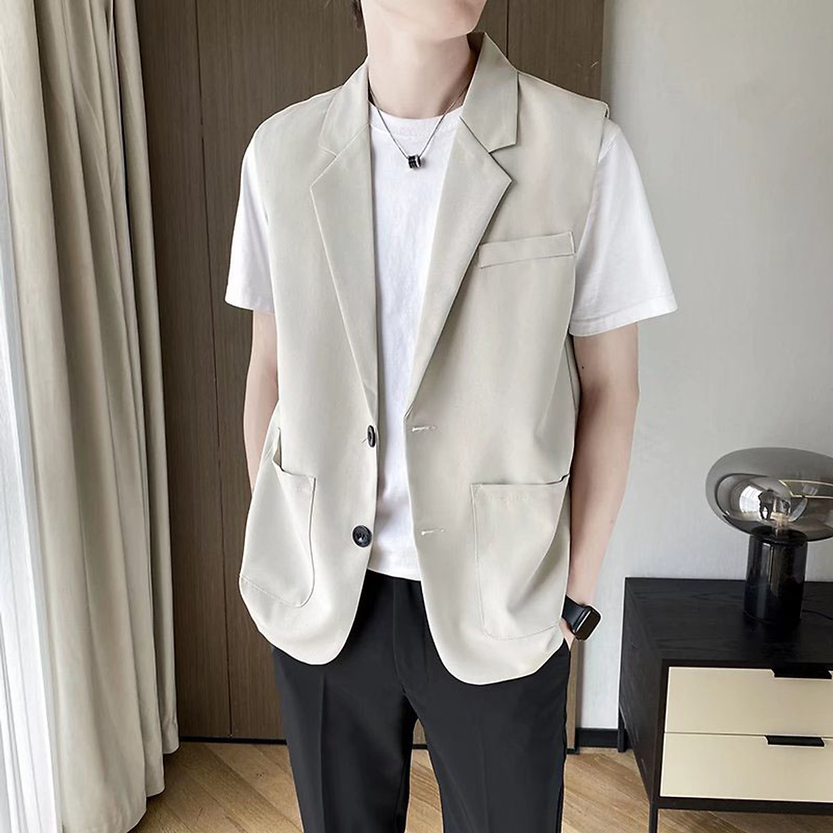 Áo gile nam màu đen  HMVESTON  Vest nam đẳng cấp  Nâng tầm phong cách