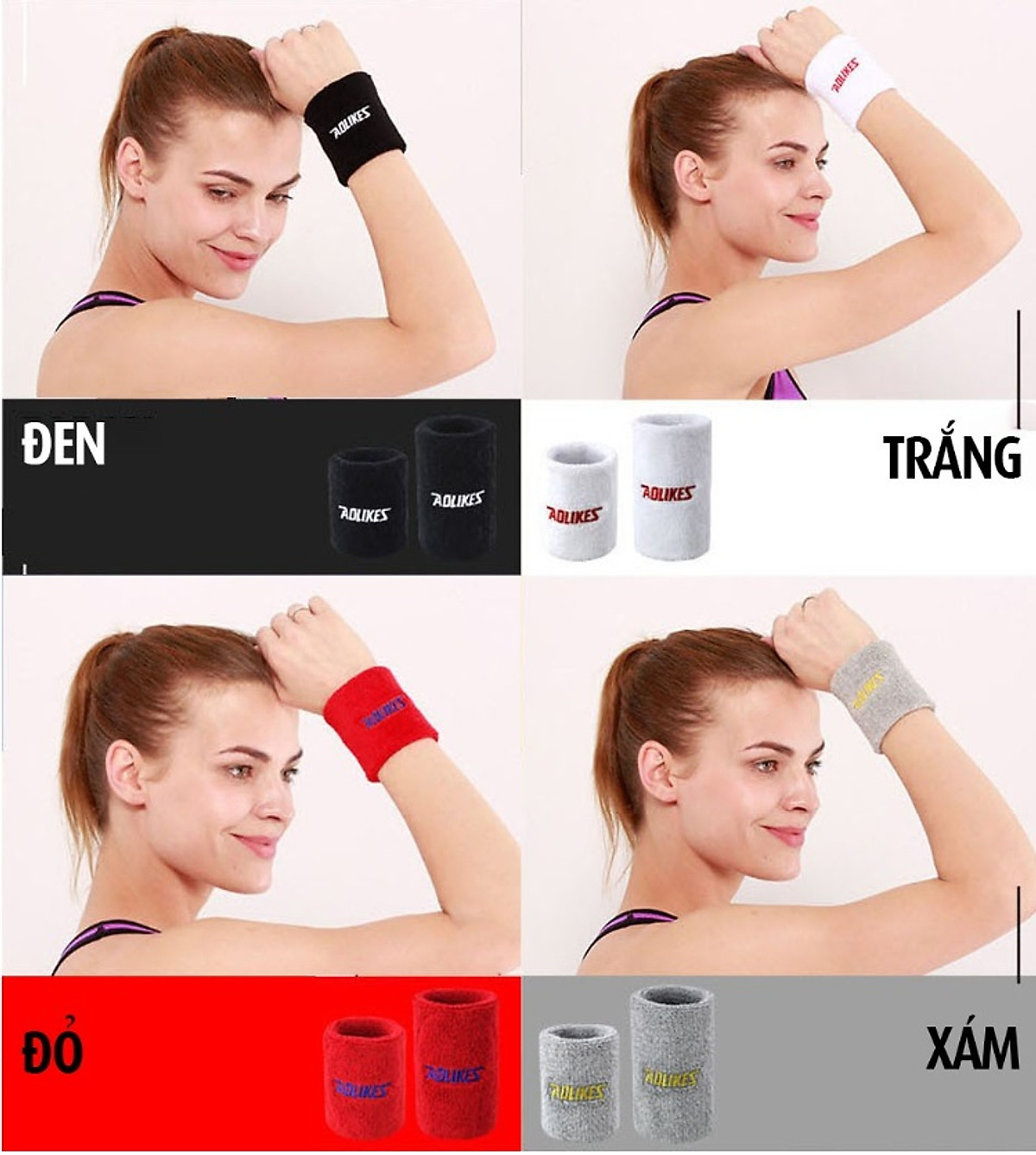 Băng cổ tay thấm mồ hôi cao cấp Aolikes - Tom Sport