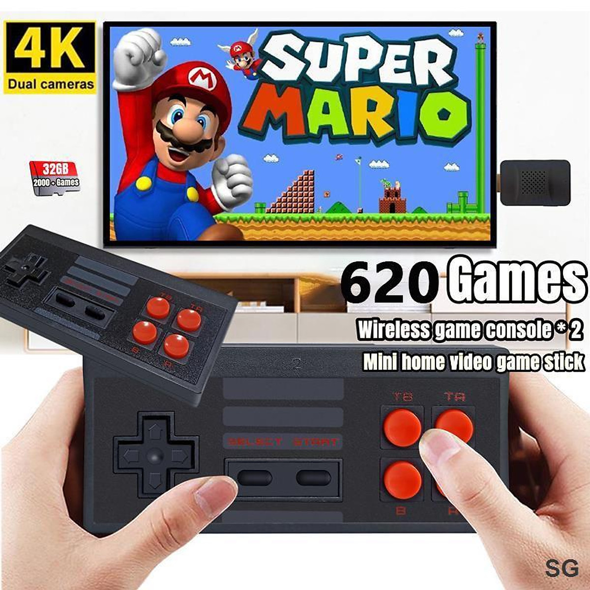 NINTENDO Máy Chơi Game Cầm Tay Không Dây 4K Tích Hợp 620 Trò Chơi ...