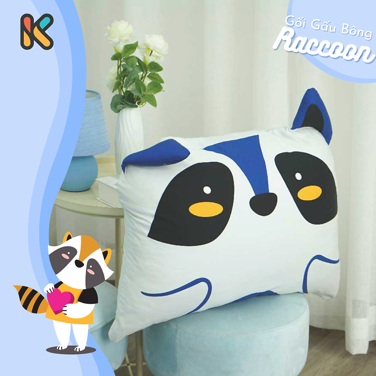 Gối Em Bé Raccoon K-Bedding