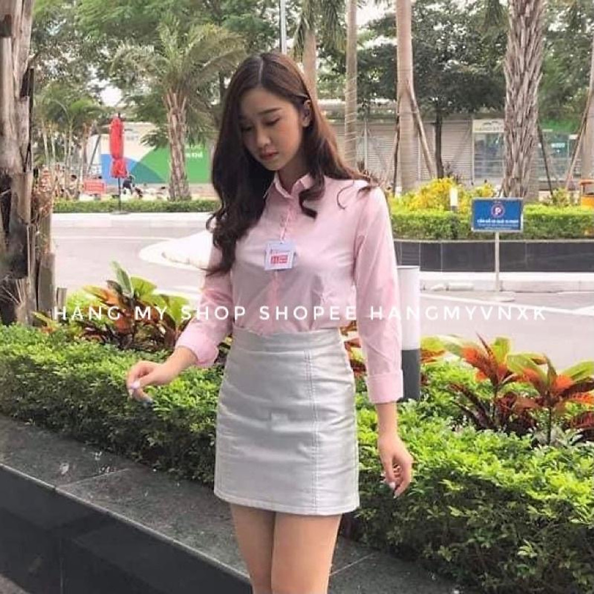(Size 40-60kg) Sơ mi nữ công sở dài tay màu hồng chất đẹp mát