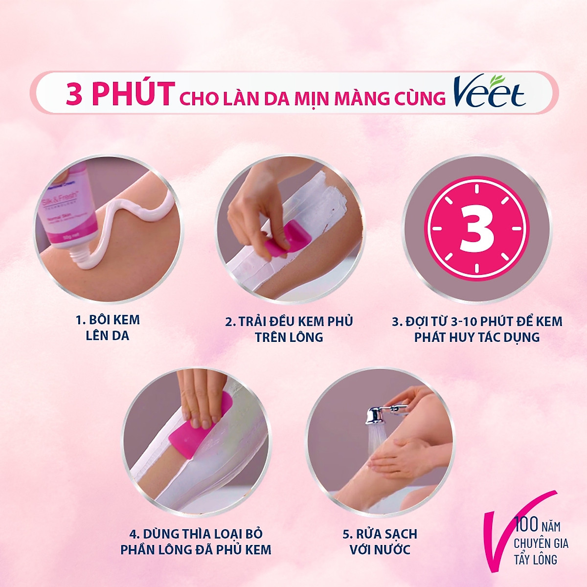 Kem tẩy lông Veet Pure cho da thường 50g, công thức cải tiến