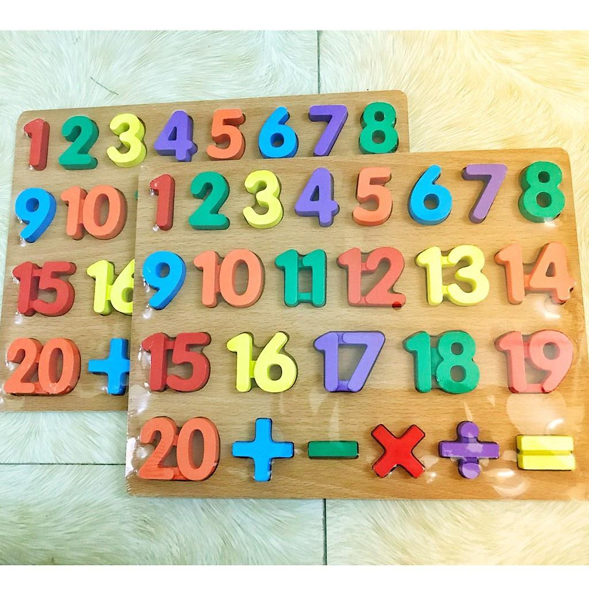 Đồ chơi bảng gỗ nổi chữ số 1-20 và phép tính cho bé - bảng số
