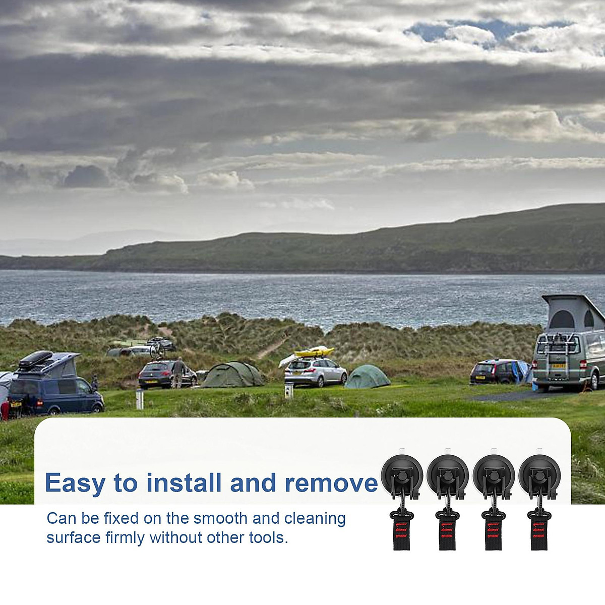 Suction Cup Anchor Heavy Duty Car Mount Luggage Tarps Tents Tie Down