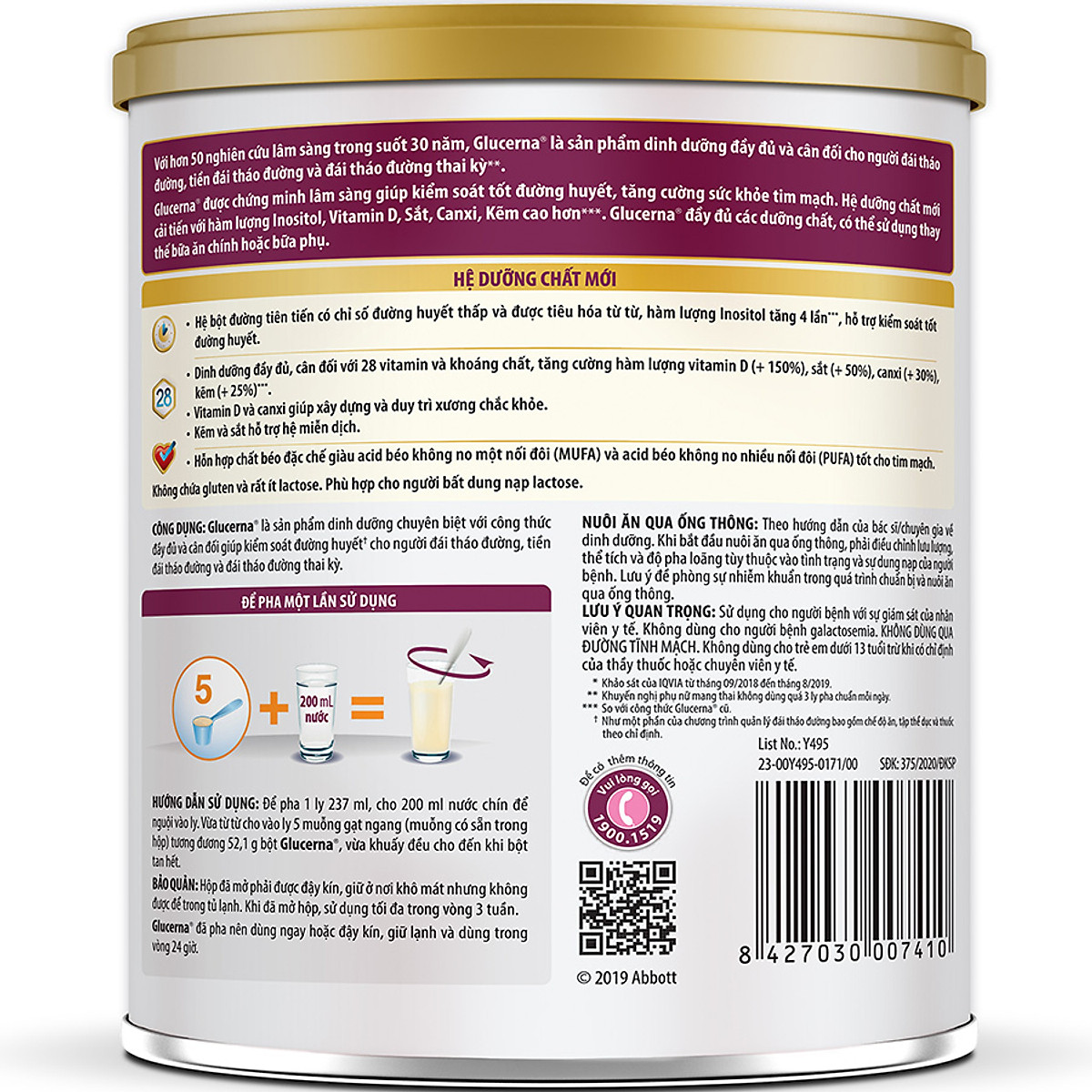 Sữa Bột Abbott Glucerna Vani 400g