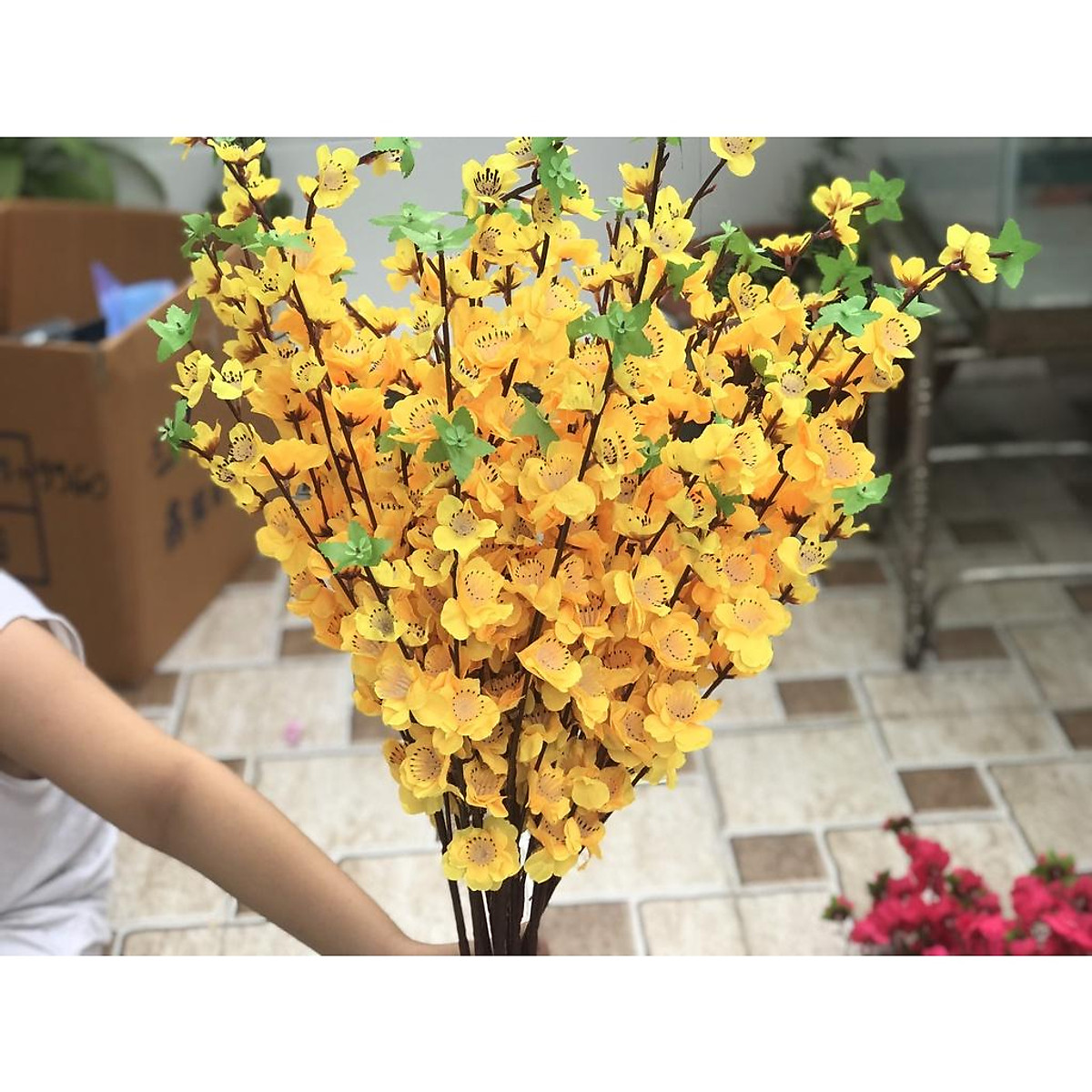 SỈ 10 CÀNH HOA MAI, HOA ĐÀO NGÀY TẾT 1 MÉT SIÊU RẺ [VPP Huy Phát]