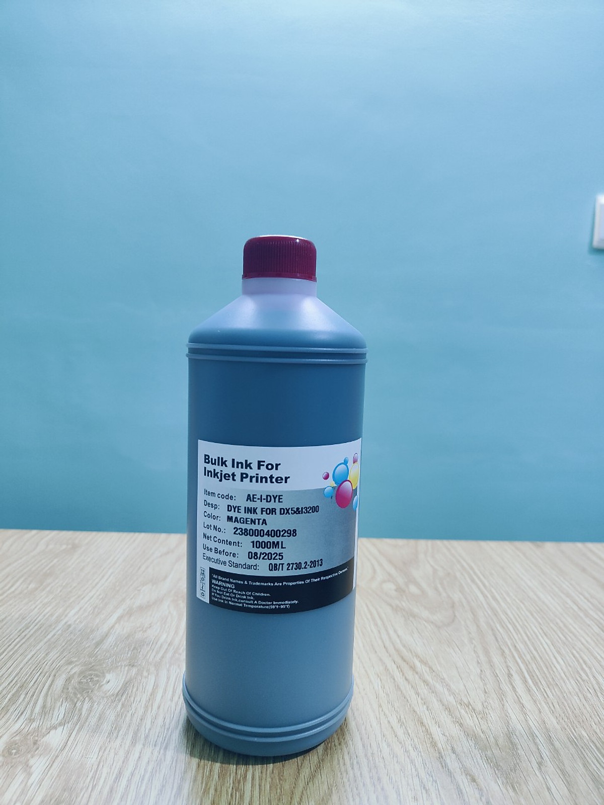 Set 4 chai Mực nước dye ink ( 1 lít/ chai) màu xanh tương thích Epson Dx5 I3200, hàng nhập khẩu.