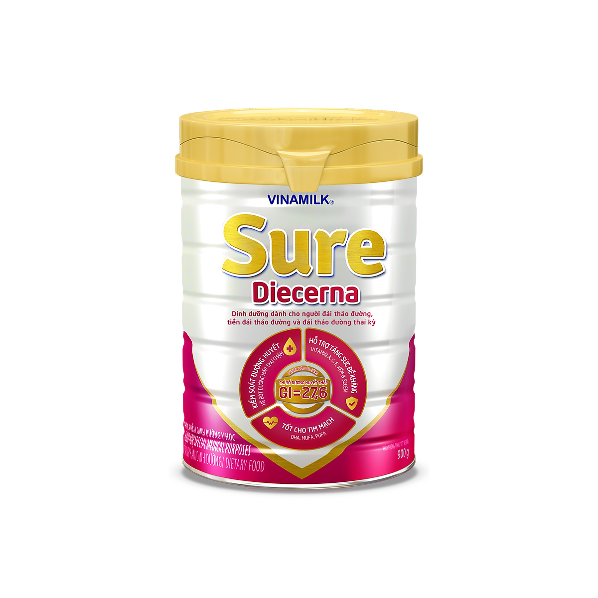 Sữa bột Dành Cho Người Tiểu Đường Vinamilk Sure Diecerna - 900g