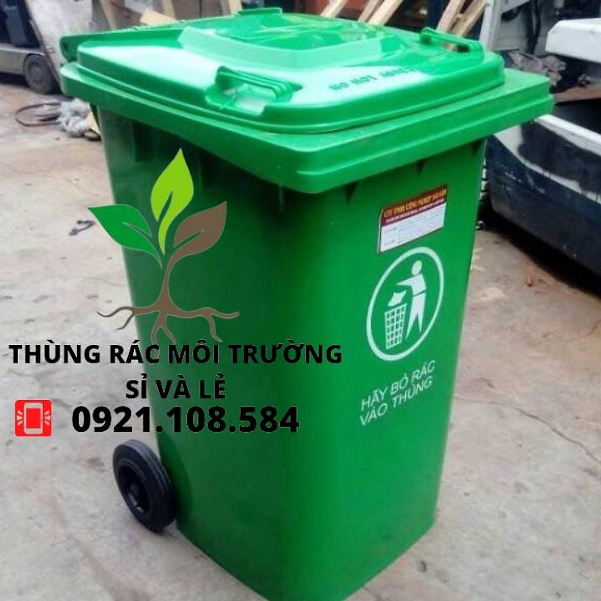 THÙNG RÁC CÔNG CỘNG 100L( VÀNG,XANH) - Thùng rác, đồ hốt rác