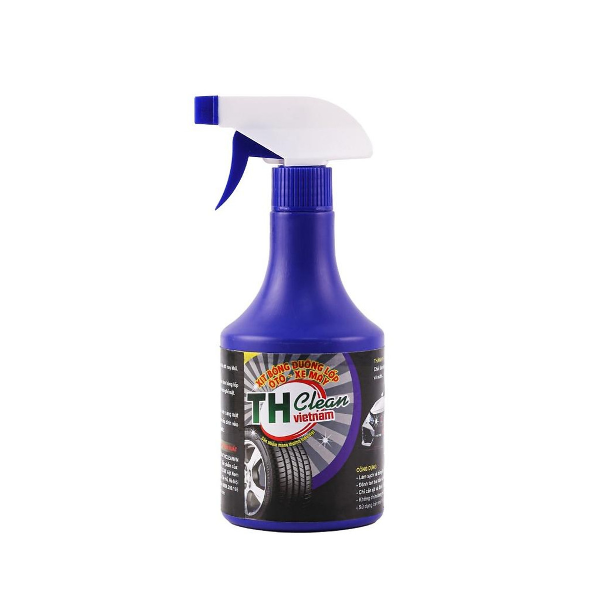 Xịt bóng lốp, dưỡng lốp ô tô TH CLEAN VIỆT NAM chai 500ml