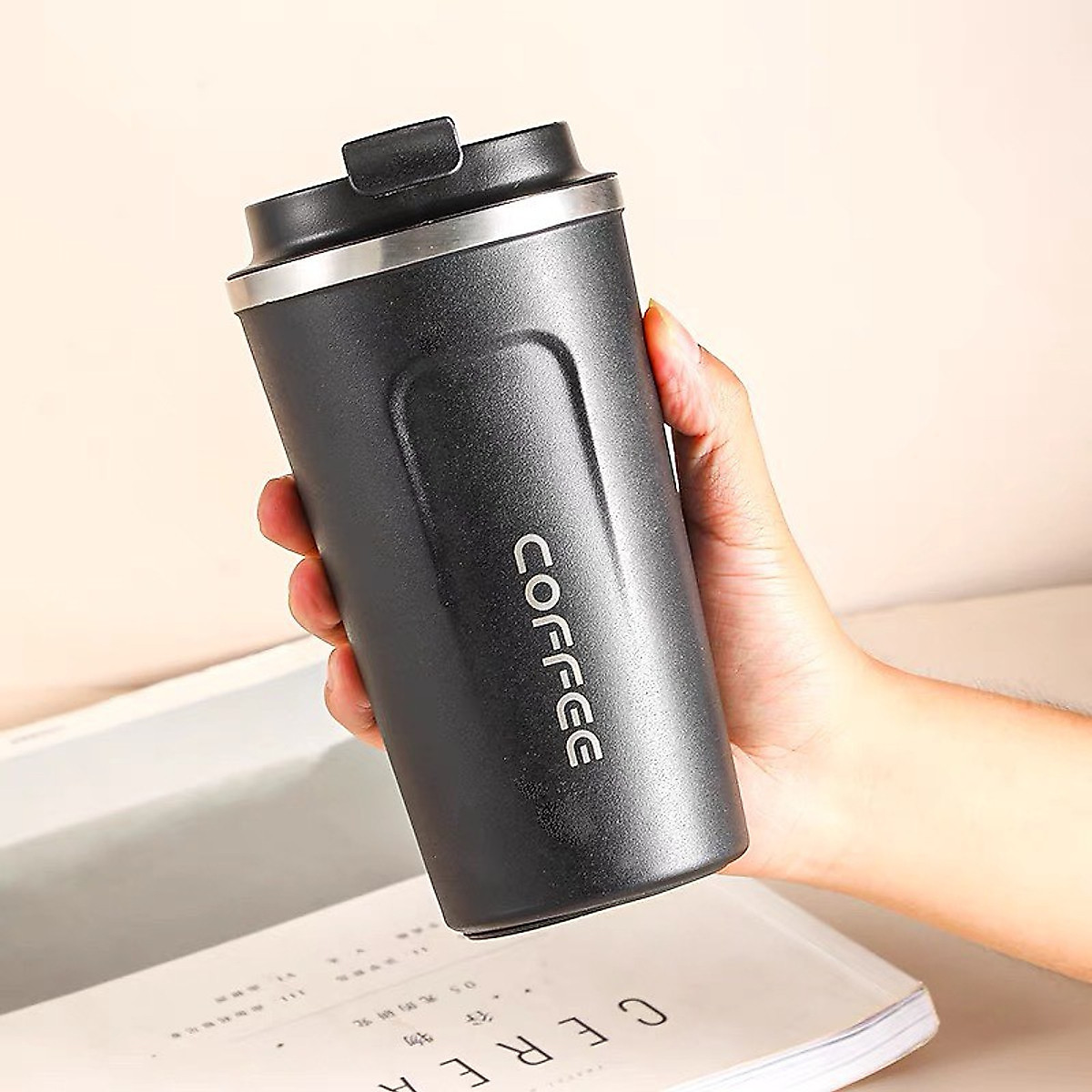 Ly Giữ Nhiệt COFFEE Inox 304 Dung Tích 510ml Cao Cấp Kiểu Dáng Hàn Quốc Cầm Tay Sang Trọng - Chính Hãng