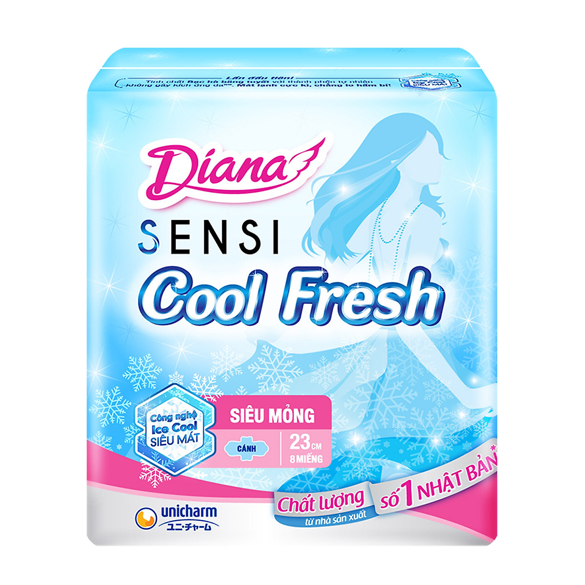 Bộ 6 Gói Băng Vệ Sinh Diana SenSi Cool Fresh Siêu Mỏng Cánh (8 Miếng/Gói)