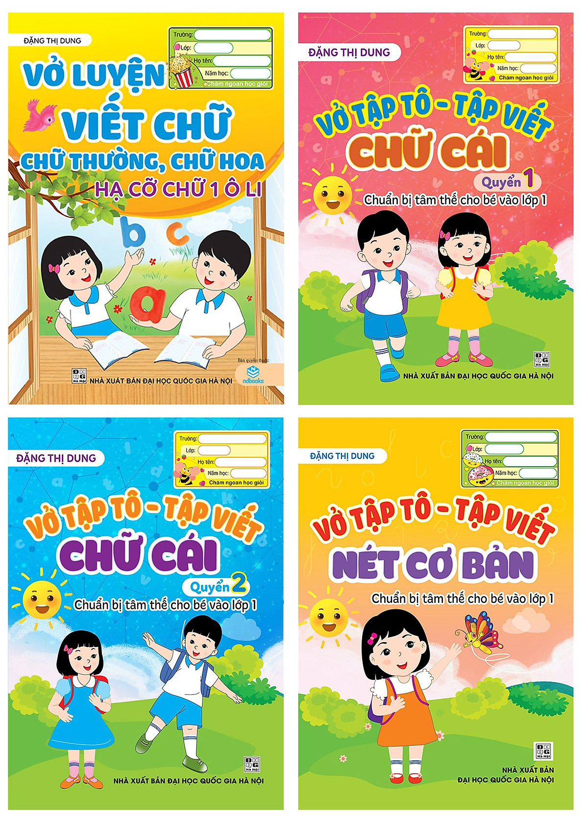 Sách combo 4 cuốn Tập tô tập viết và luyện viết chữ (Đặng Thị Dung) - ndbooks