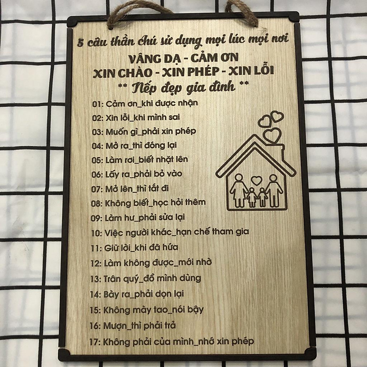 Tranh gỗ bảng gỗ decor size 30cm 5 câu thần chú sử dụng mọi lúc mọi