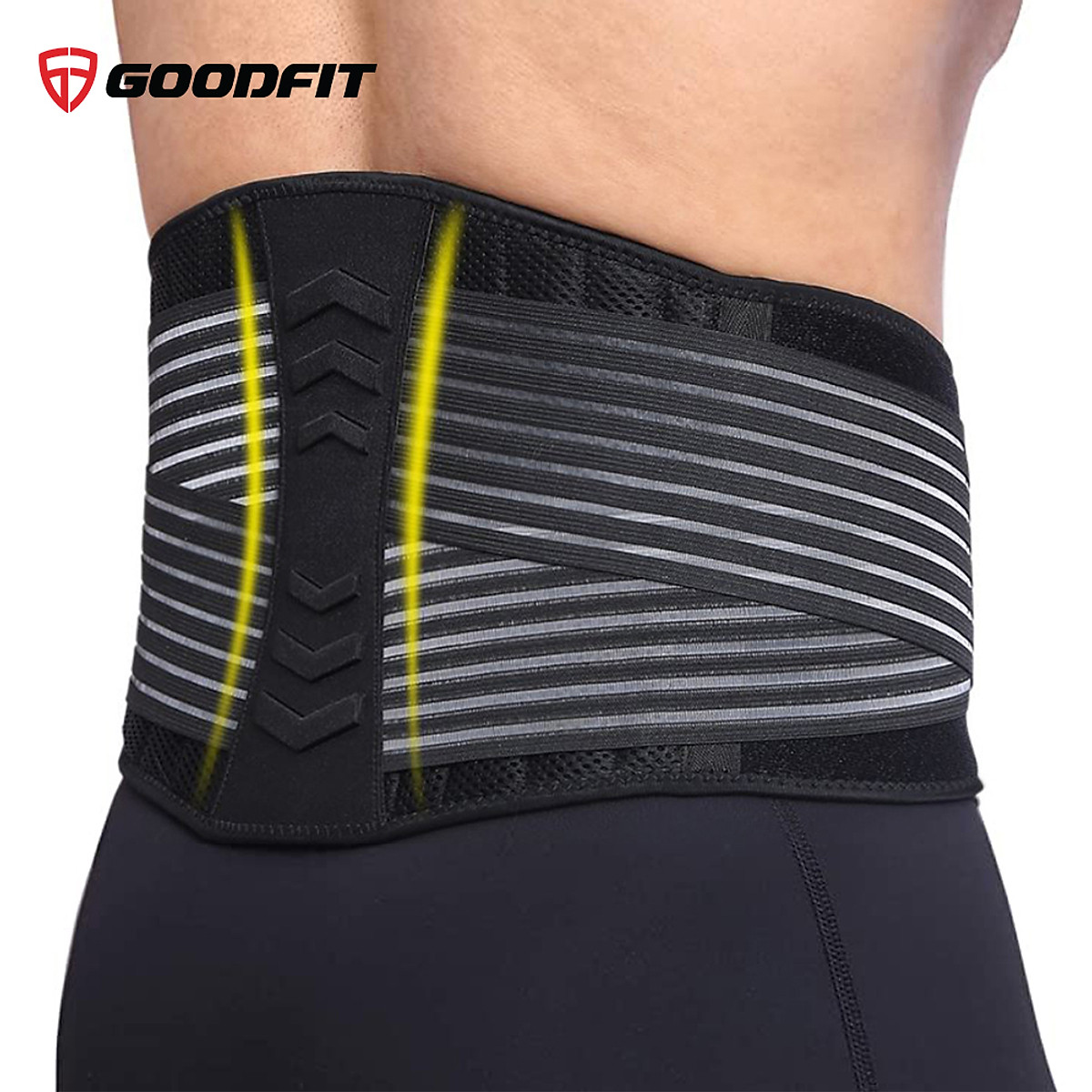 Đai lưng tập gym,đai bảo vệ cột sống chống đau lưng 2 dây nén GoodFit GF722WS