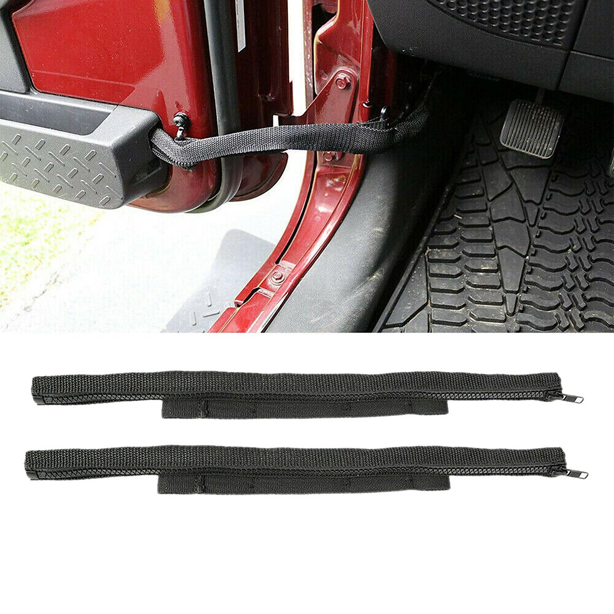 Mua 2 Pieces Door Limiting Straps for Jeep Wrangler JK 2007-17 Wiring  Protector tại Magideal2