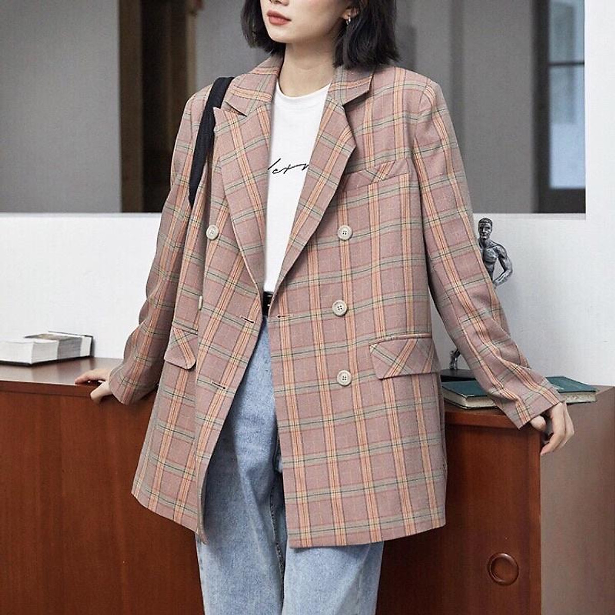 Blazer kẻ caro