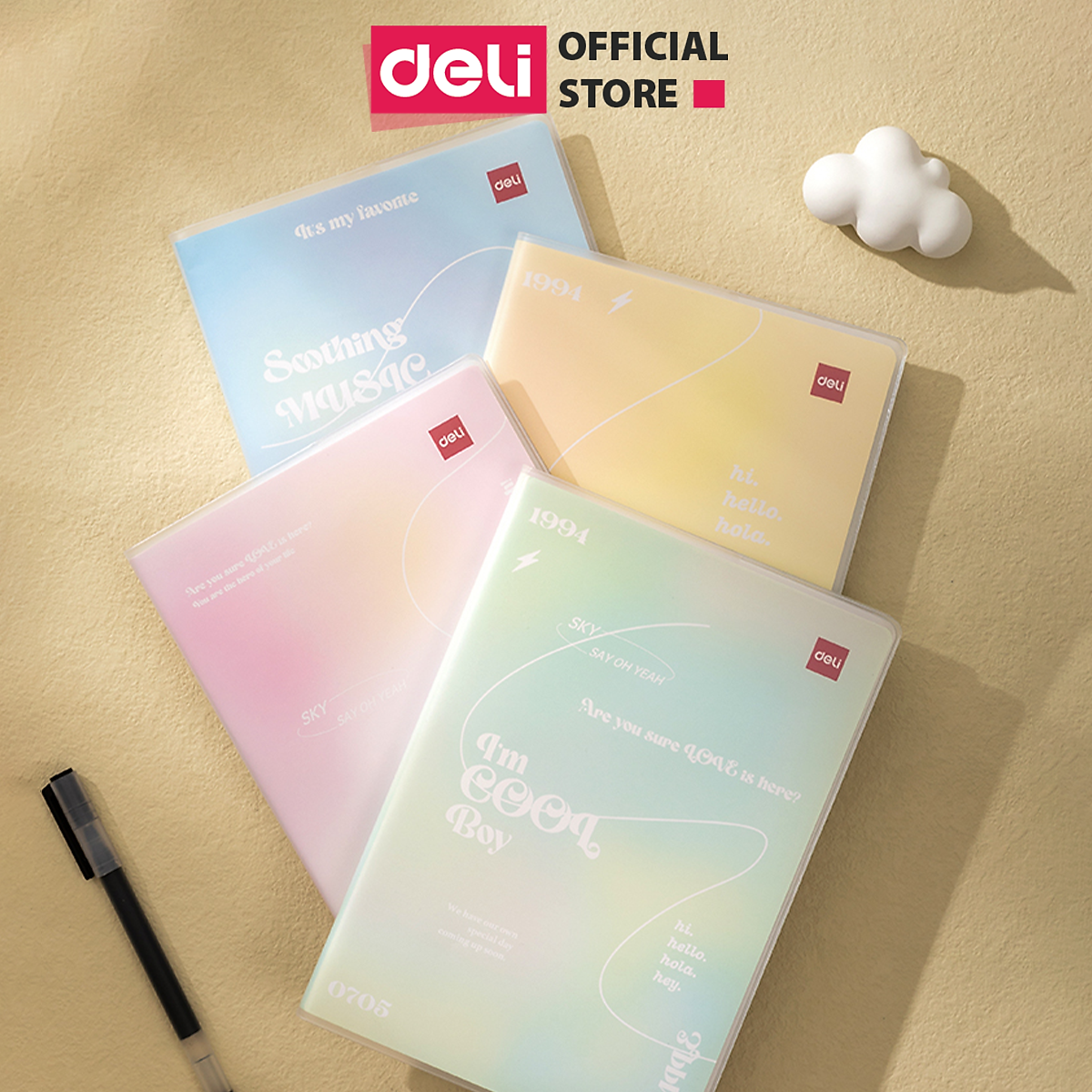 Sổ Ghi Chép Văn Phòng Bìa Nhựa Chống Nước Màu Pastel Deli - Phù Hợp Làm Sổ Kế Hoạch Planner, Nhật Kí, Tập Vở Ghi Chép Bullet Journal - EN154