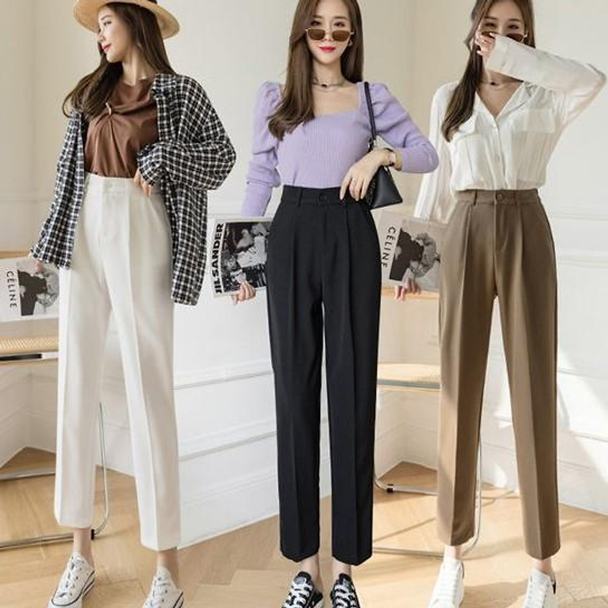 Quần Tây Công Sở Nữ Dáng Baggy ,Quần Tây Học Sinh Phom Chuẩn Vải Đẹp