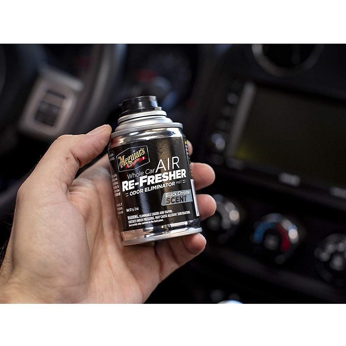 Meguiar's Xịt khử mùi, diệt khuẩn nội thất ô tô Mùi hương nam tính ( xịt khử mùi ô tô) - Air Refesher - Black Chrome Scent - G181302, 57 g