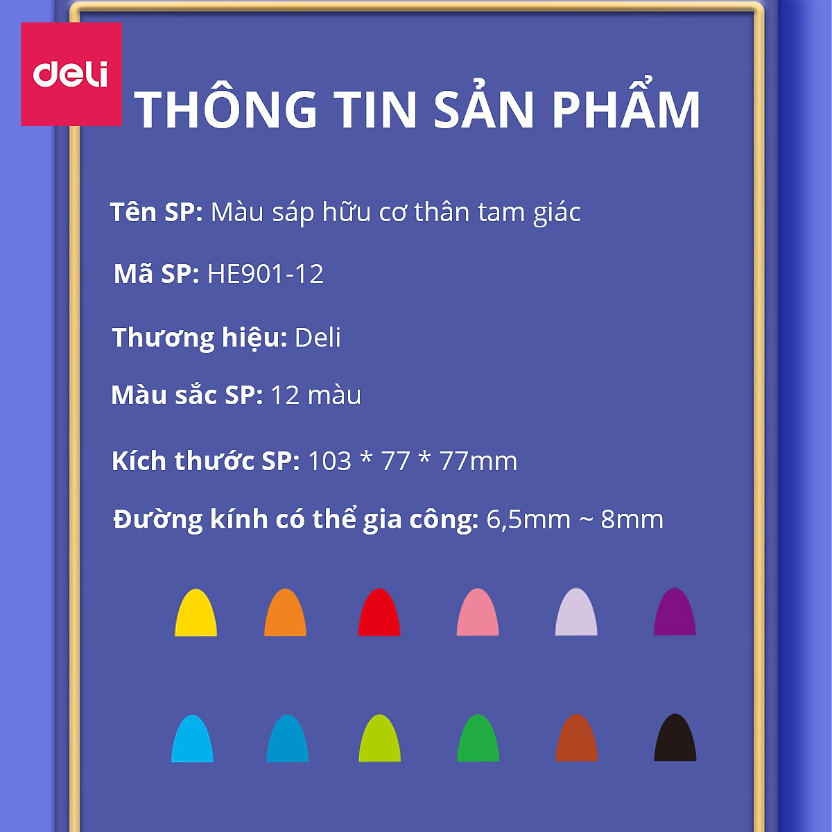 Bộ Bút Sáp Màu Hữu Cơ Cho Bé Tập Vẽ Tranh Tô Màu Deli - Không Phai Màu An Toàn Cho Trẻ Không Dính Tay - Phù Hợp Mĩ Thuật Học Sinh