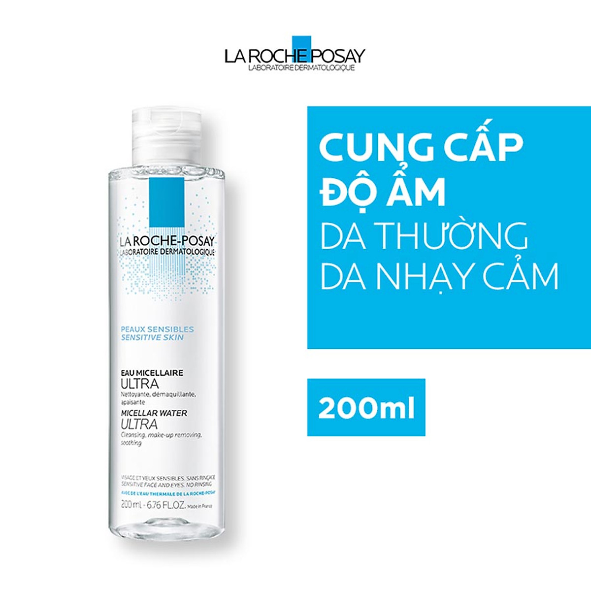 Nước tẩy trang và làm sạch sâu cho da nhạy cảm La Roche-Posay Micellar Water Ultra Sensitive Skin 200ml