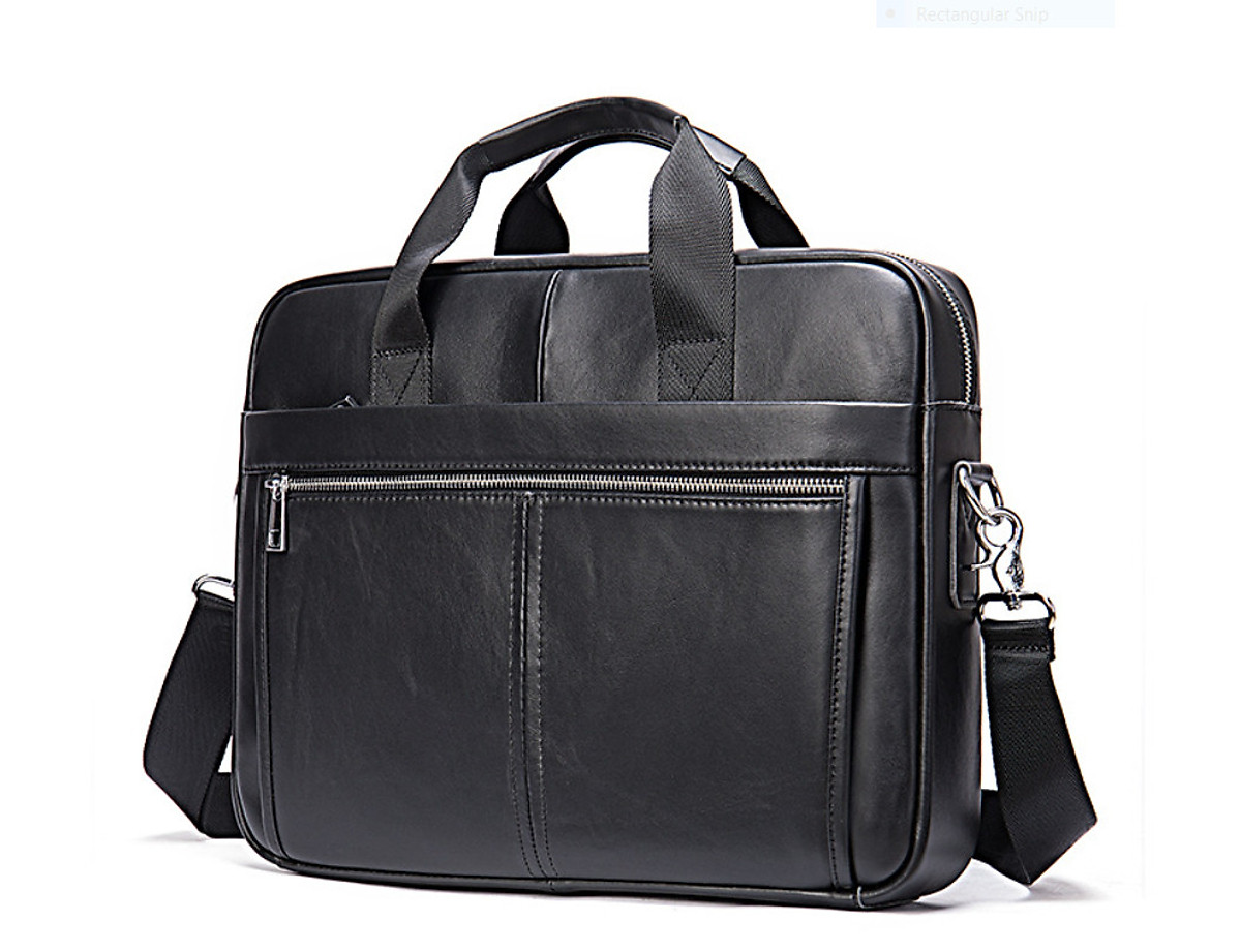Túi xách nam da bò thật cao cấp phong cách mới 15,6"