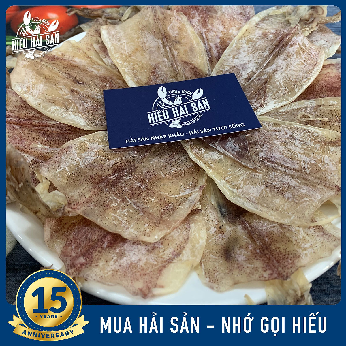 Mực khô size 15-20 con/kg đóng gói 200gram/gói - Cá khô, tôm, mực khô