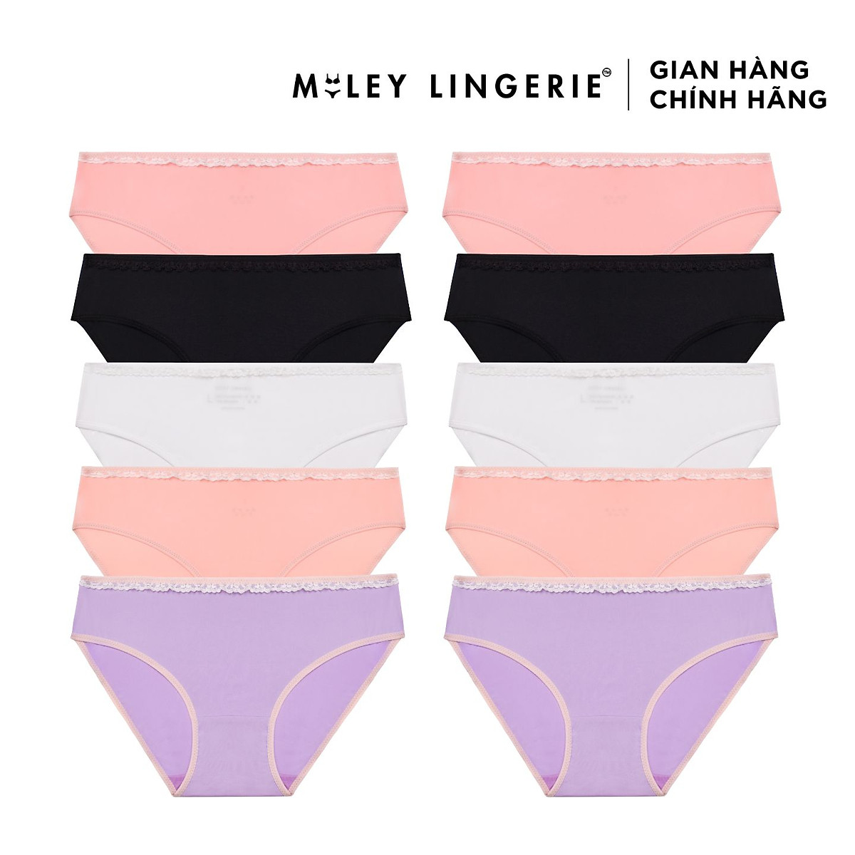 Bộ 10 Quần Lót Nữ Thun Lạnh Fashion Miley Lingerie - BMS_01 - Giao Màu Ngẫu Nhiên Bộ 10 Quần Lót Nữ Thun Lạnh Fashion Miley Lingerie - Bms_01 - Giao Màu Ngẫu Nhiên