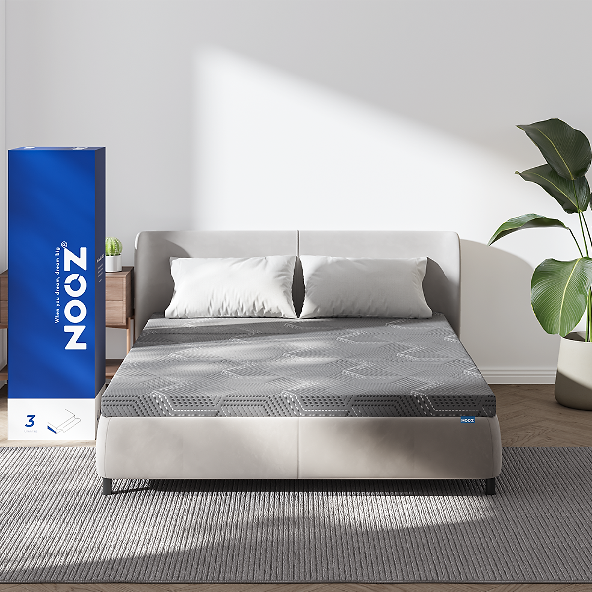 Nệm Foam Gấp Ba NOOZ Home Goods Mattress Tiêu Chuẩn CertiPUR-US Ruột Đệm Cao Su Non Gấp Gọn Tiện Lợi