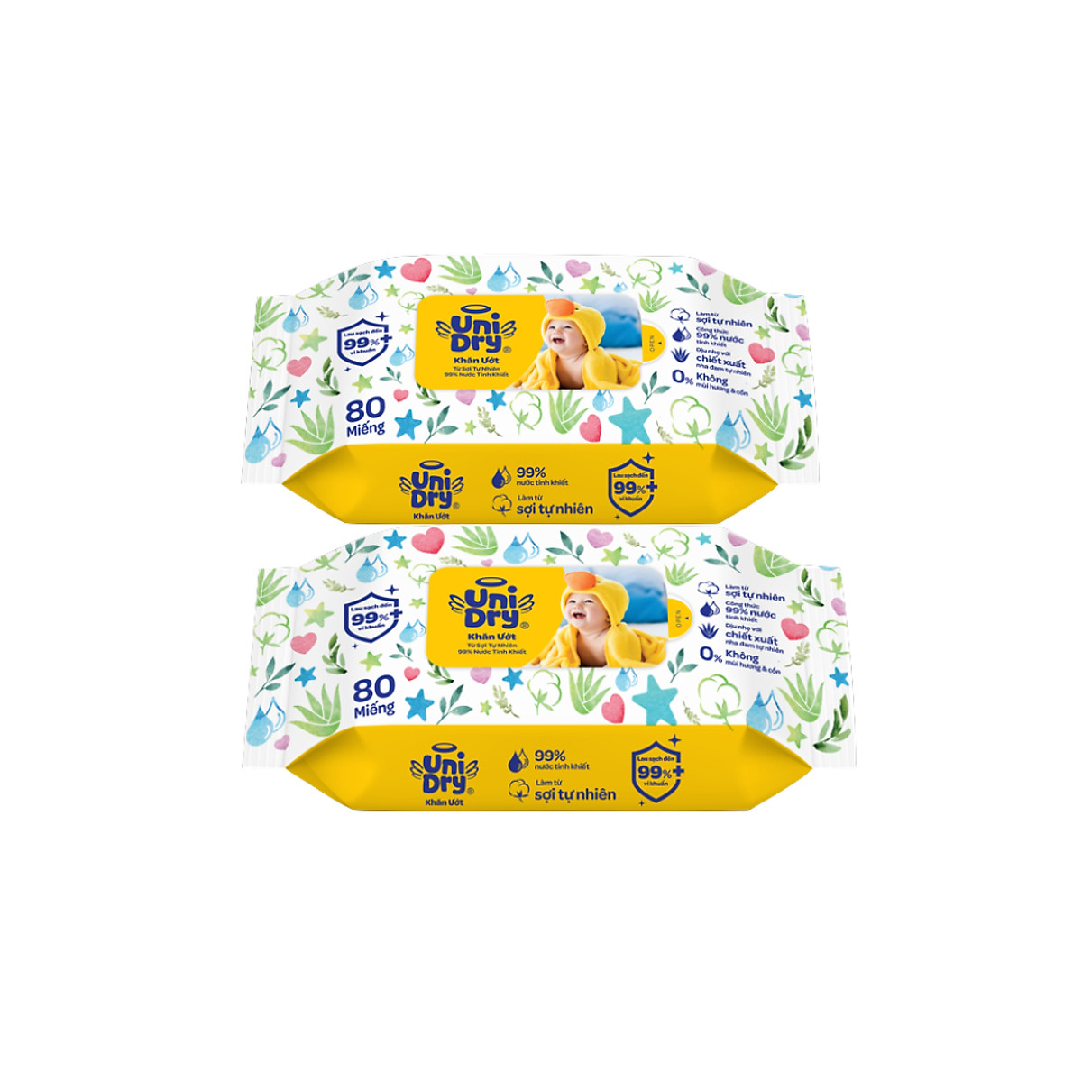 Combo 6 Khăn ướt em bé UniDry Baby WTP - 80 miếng