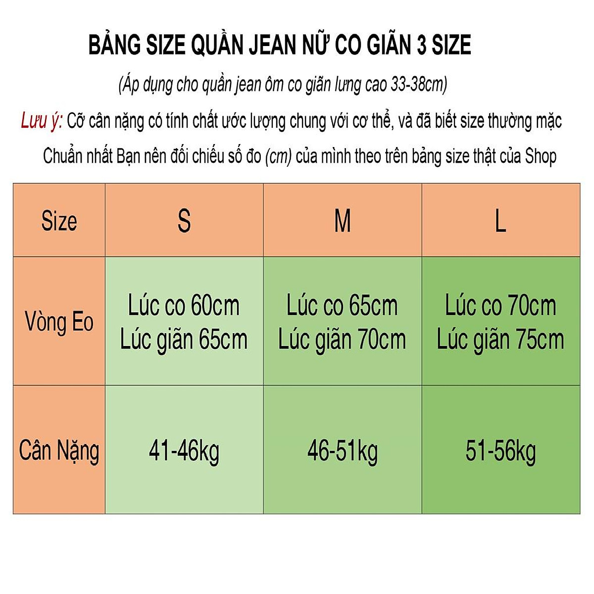 Tổng Hợp Hơn 78 Về Bảng Size Quần Jean Nữ Sml - Nec
