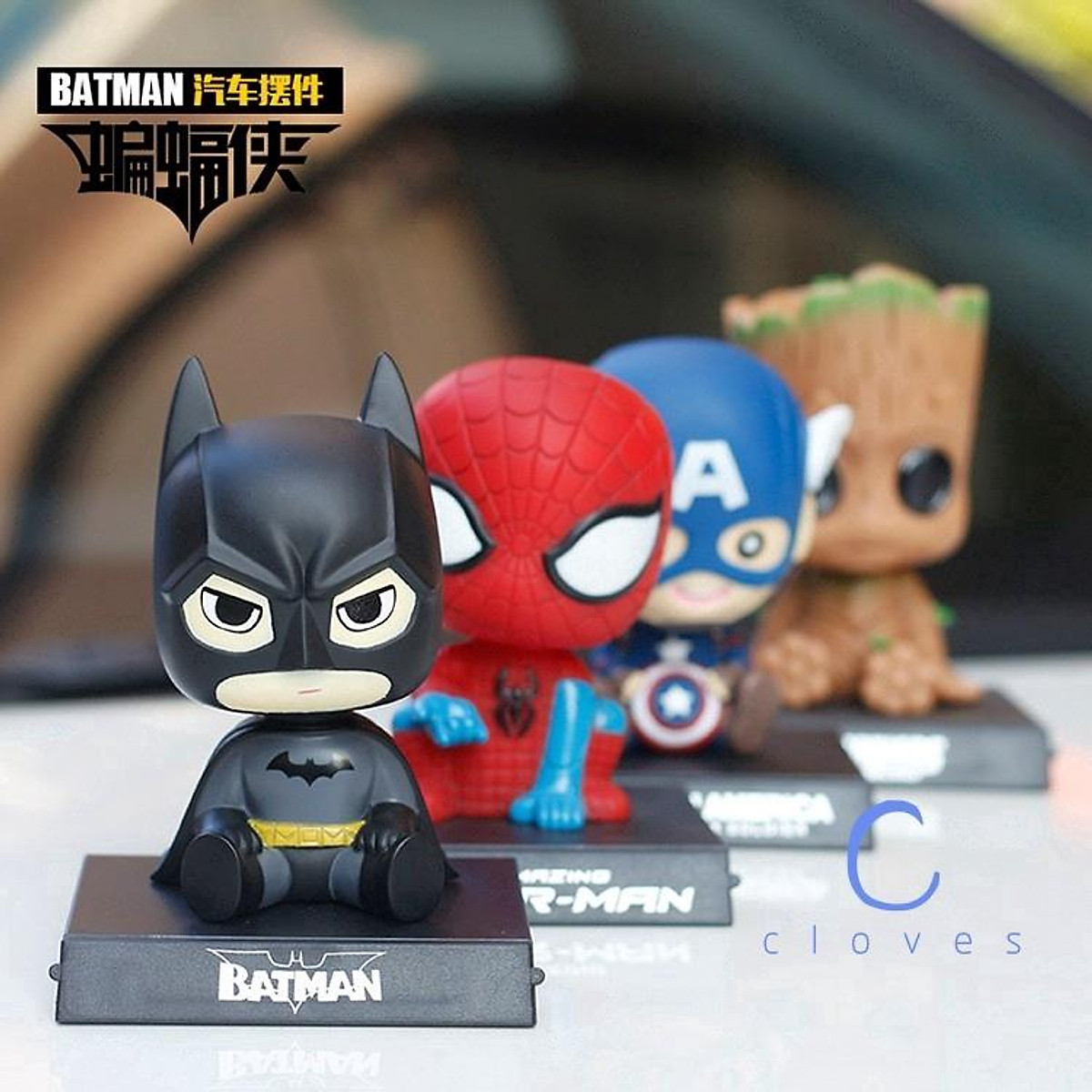 Marvel Batman Head Shaking Toy Auto Dashboard Cartoon Superhero Doll Ornament Car Interior Gift girl good Marvel Batman Head Shaking Toy Auto Dashboard Cartoon Superhero Doll Ornament Car Interior Gift girl good