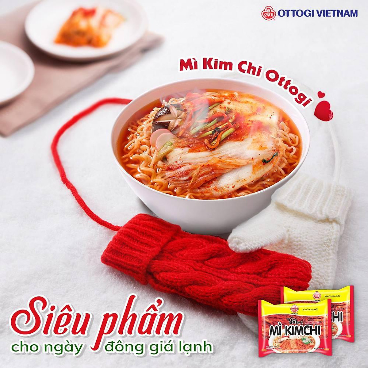 Combo 6 Ly Mì Kim Chi Ottogi 62g