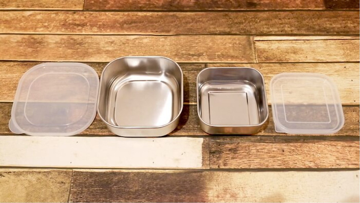 Hộp inox đựng thực phẩm có nắp đậy an toàn Echo - hàng nội địa Nhật Bản (#Made in Japan)