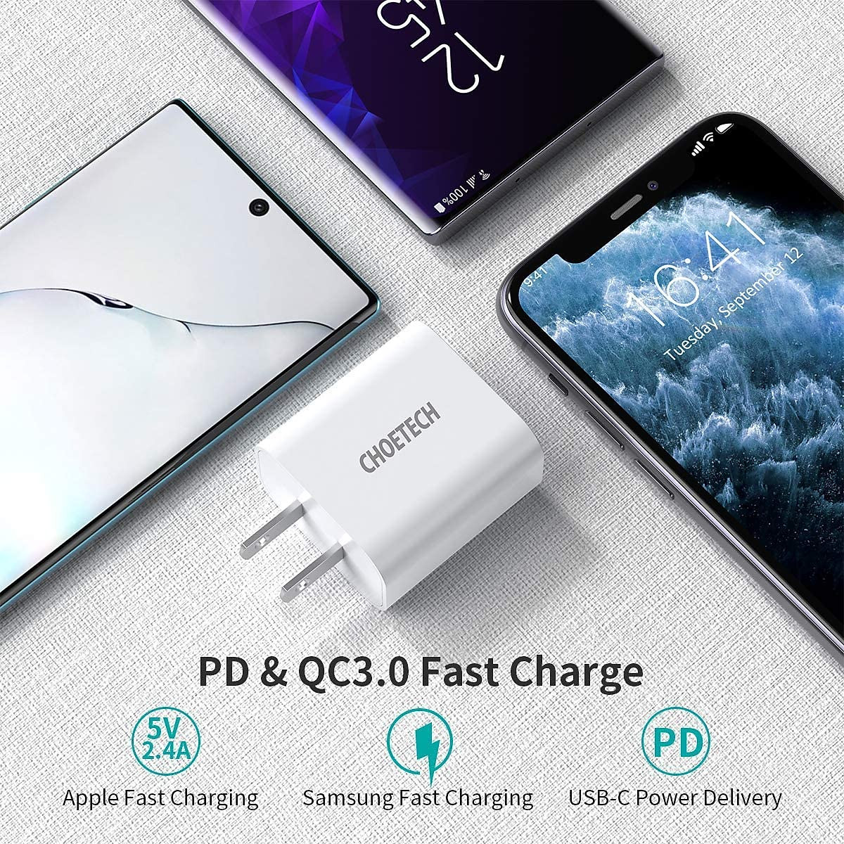 Bộ Củ Sạc CHOETECH PD 3.0 20W PD5005-W Và Cáp Type-C To Lightning MFI Apple 1.2M IP0039 Sạc Nhanh 20W cho iPhone, cho iPad - Hàng Chính Hãng