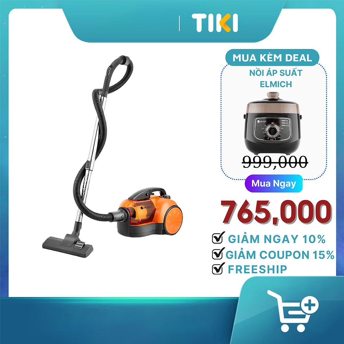 Máy hút bụi gia đình Elmich VCE-3925OL - Hàng chính hãng