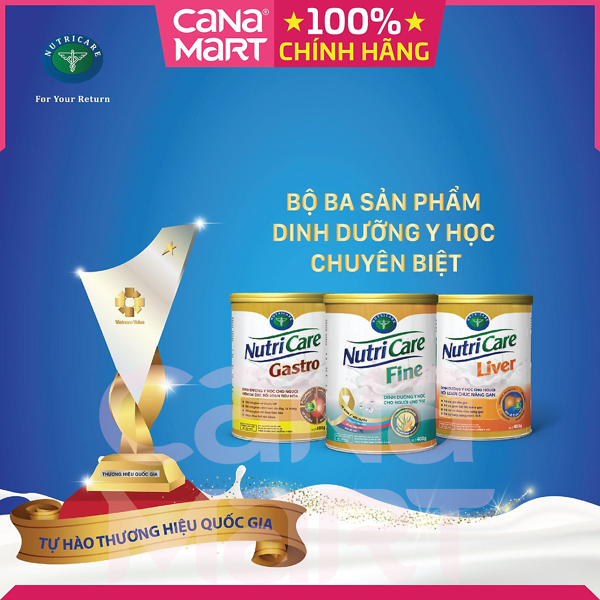Sữa bột Nutricare Liver dinh dưỡng y học cho người rối loạn chức năng gan (400g)