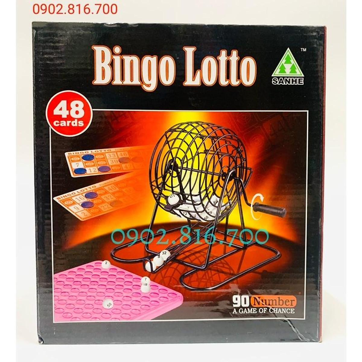 Đồ chơi LÔ TÔ BINGO Lồng sắt 48 tờ 90 số - Trò chơi trí tuệ