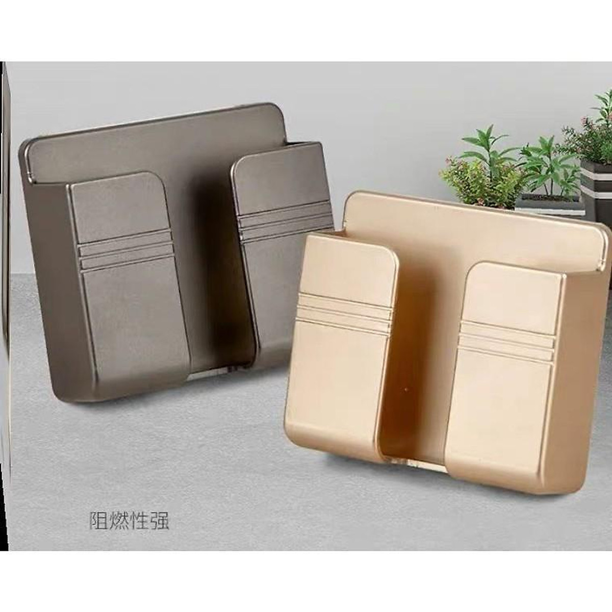 Kệ Dán Tường Để Remote - Giá Đỡ Sạc Điện Thoại Có Móc Treo Giữ Dây Điện - Loại Tốt
