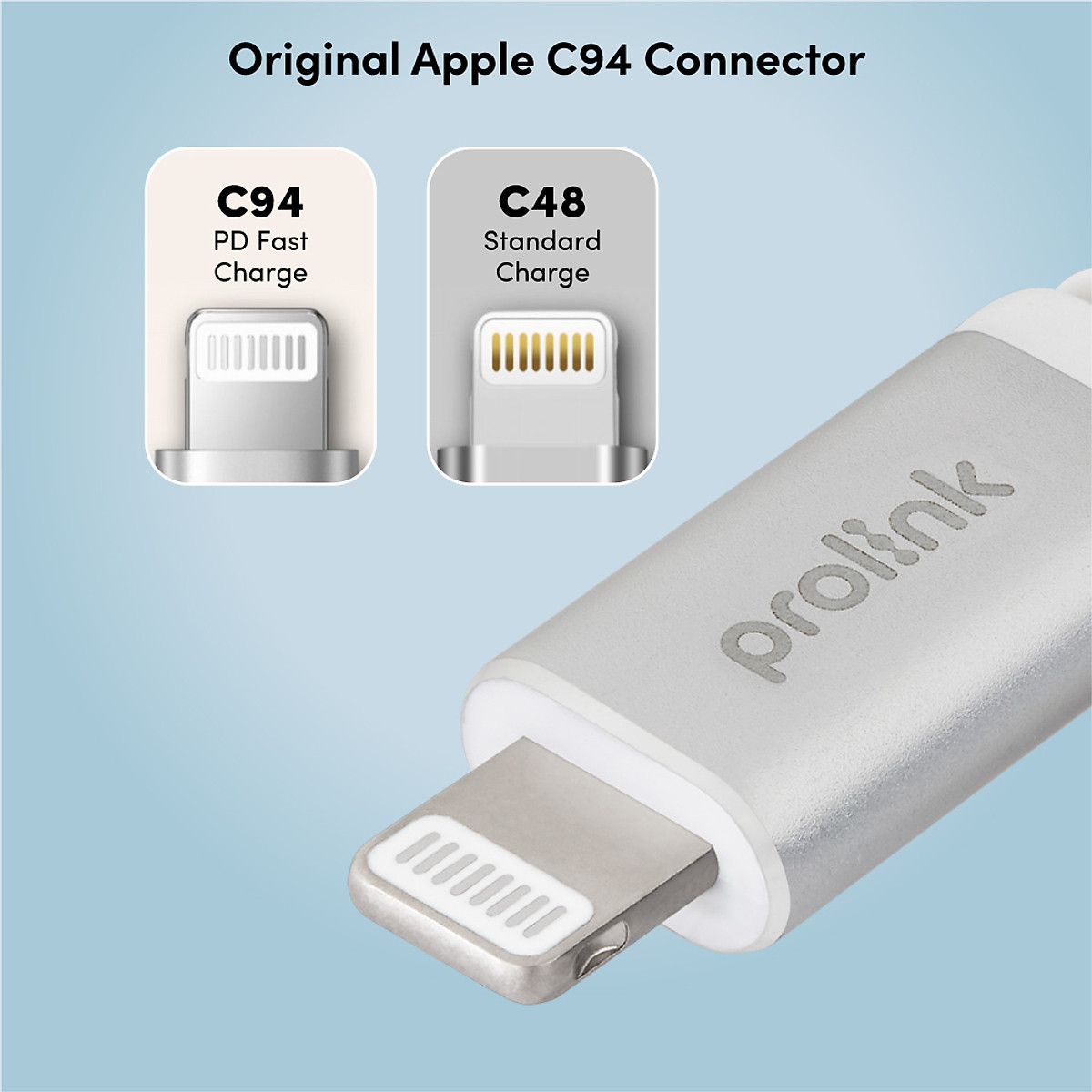 Dây sạc type C to L PROLiNK GCL_30_01 dài 1M, Sạc siêu nhanh 30W, Dành cho iPhone, iPad (MFi) - Hàng chính hãng