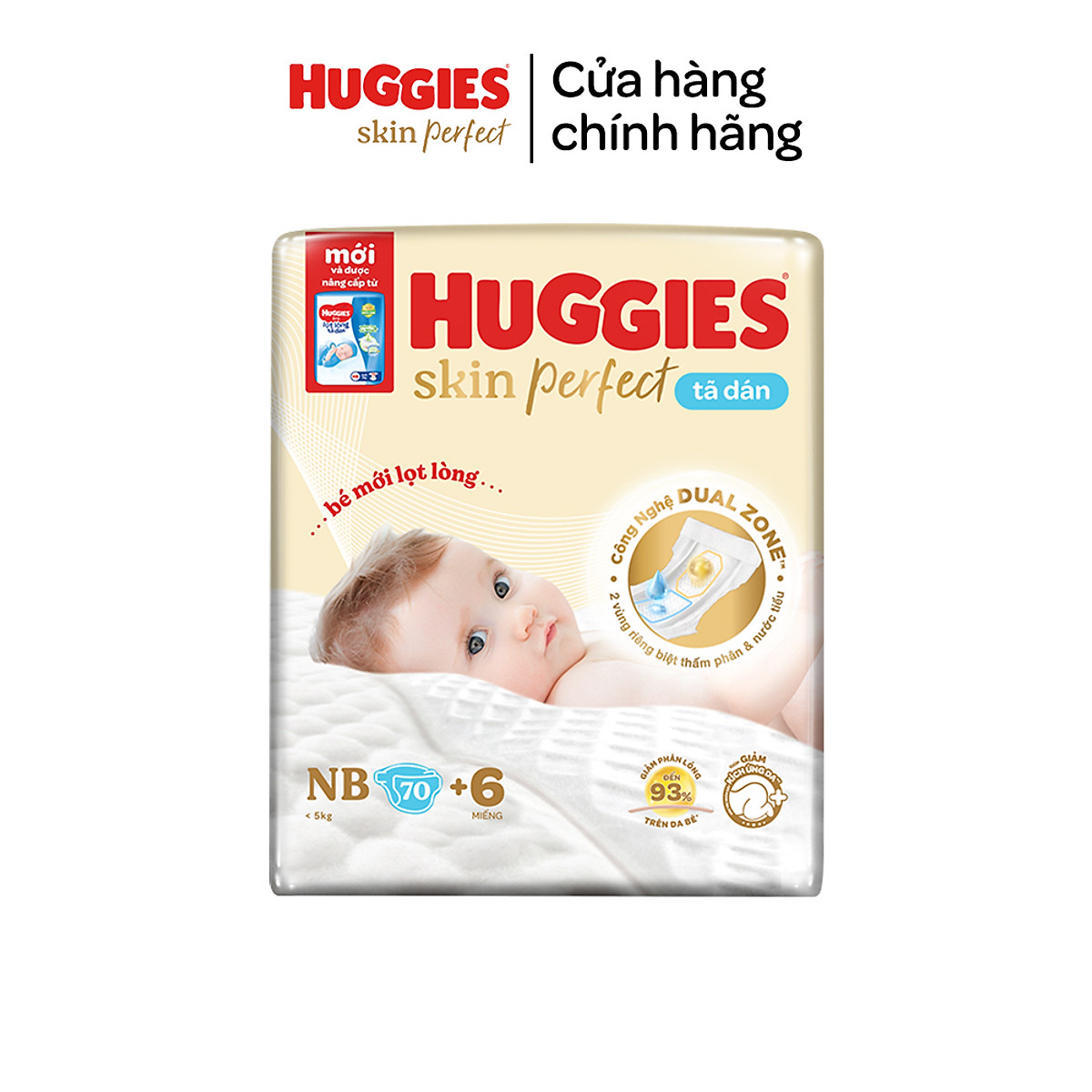 Thùng 3 gói Tã dán sơ sinh Huggies Tràm Trà NB70/S54/S80